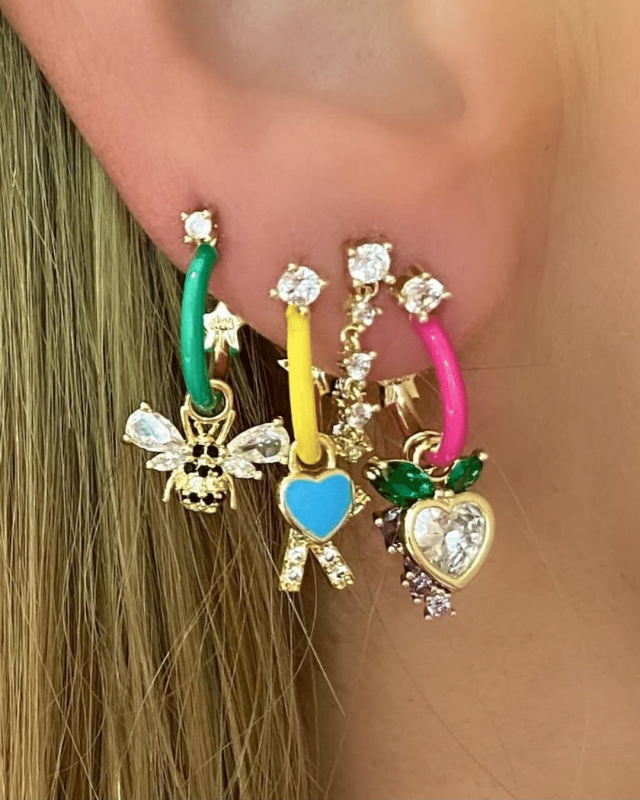 Turquoise Heart Earring Charm