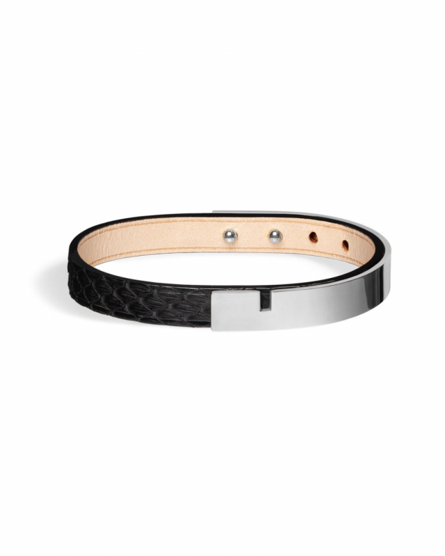 U-TURN | Men's Black Python Leather Bracelet