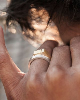 AjjourWorld UNITY | Men's Silver & Gold Ring