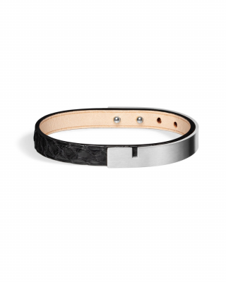 AjjourWorld U-TURN | Men's Black Python Leather Bracelet