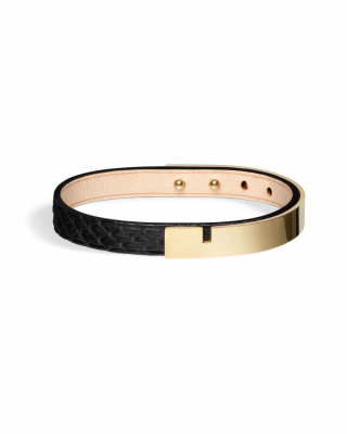 AjjourWorld U-TURN | Men's Black Python Leather Bracelet