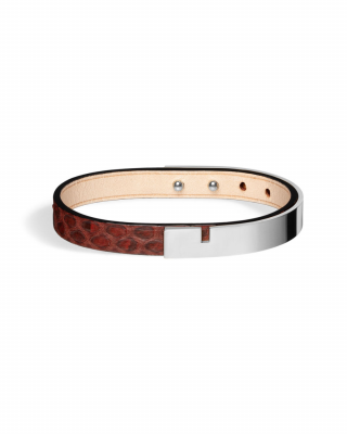U-TURN | Men's Burgundy Python Leather Bracelet