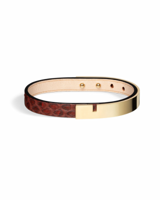 AjjourWorld U-TURN | Men's Burgundy Python Leather Bracelet