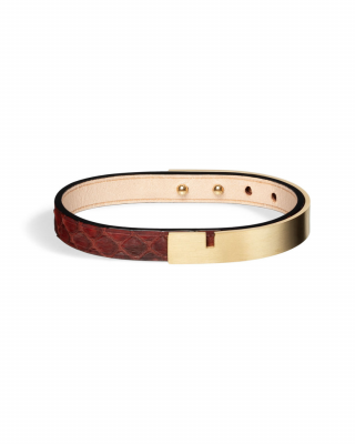 U-TURN | Men's Burgundy Python Leather Bracelet