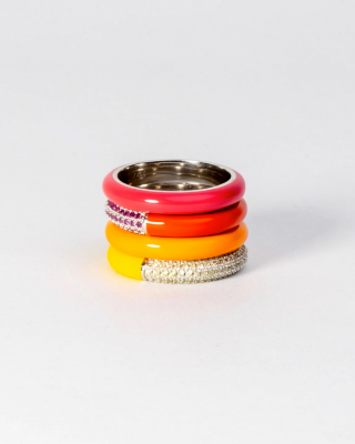 AjjourWorld Notch Enamel Ring