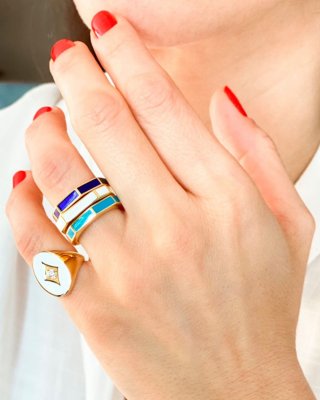 Victoria Enamel Pinky Ring