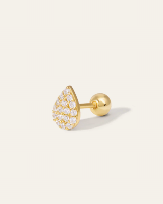 AjjourWorld Lacrima Pave Stud Earring