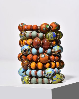 Bini Bracelet with Glass Hero Beads