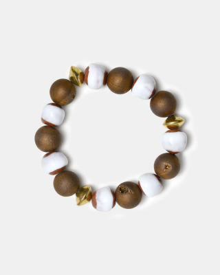Terracotta and Golden Agate Bracelet