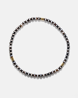 AjjourWorld Black and White Tibetan Agate Bini Necklace