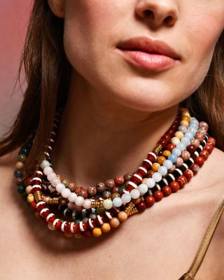 Black and White Tibetan Agate Bini Necklace