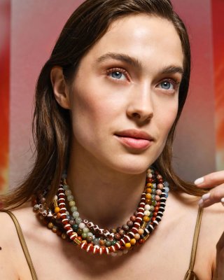Animal Print Tibetan Agate Bini Necklace