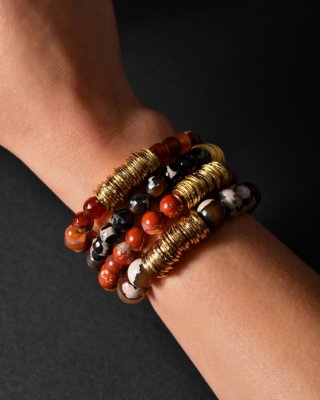 AjjourWorld Bini Disk Bracelets with Natural Stones
