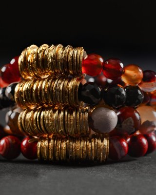 AjjourWorld Bini Disk Bracelets with Natural Stones